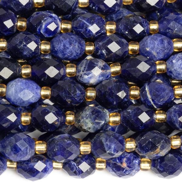Lapis lazuli korlky 6x8mm olivy s rondelkami plra