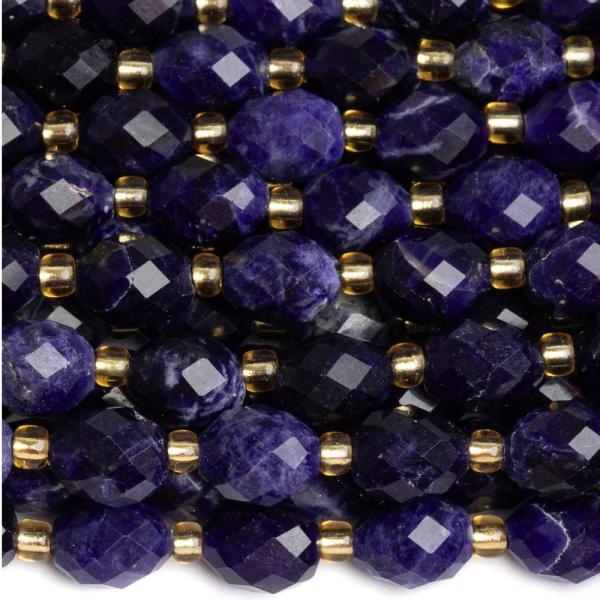 Sodalit kor�lky 6x8mm olivy s rondelkami p�l���ra