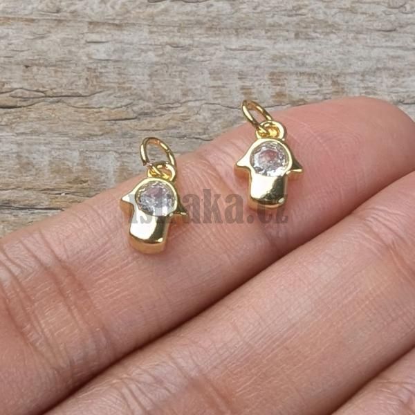 Hamsa pvsek zlat se zirkonem