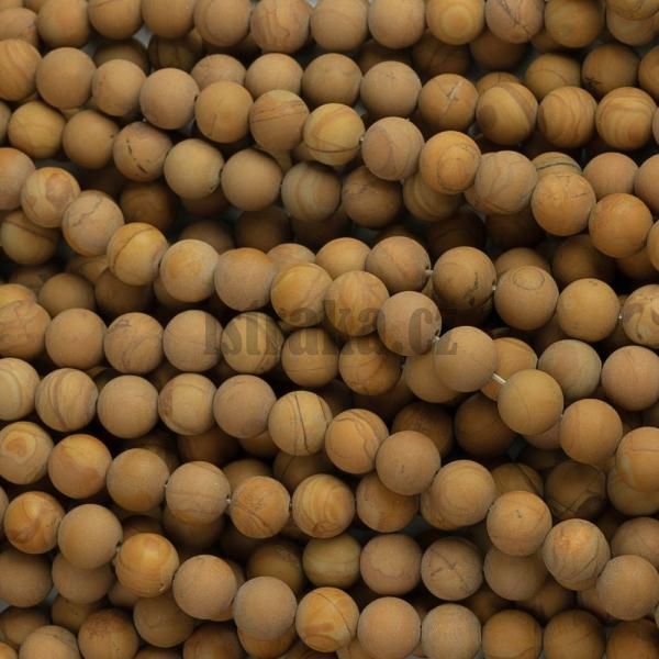 Jaspis woodgrain korlky 8mm matn ra