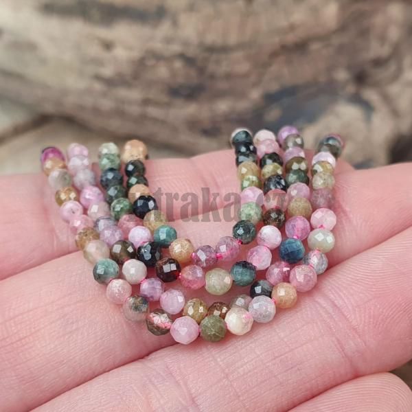 Turmaln korlky 3mm jarn mix brouen ra