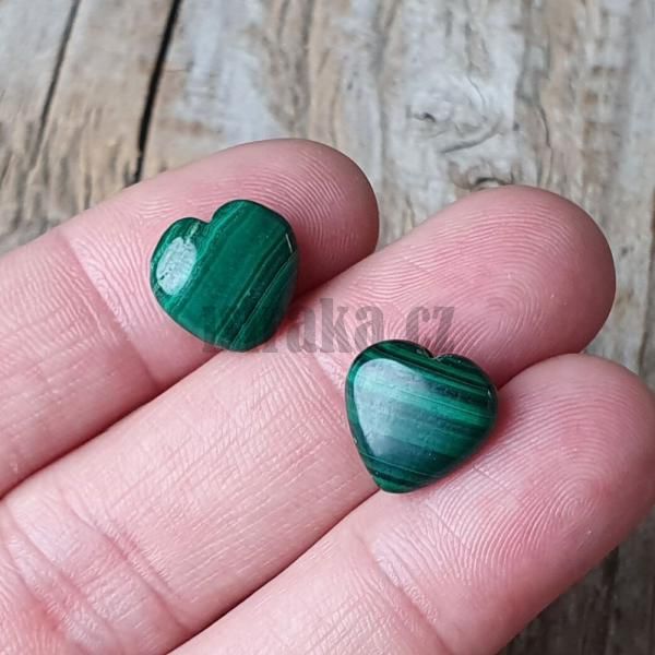 Malachit srdce 12mm korlek