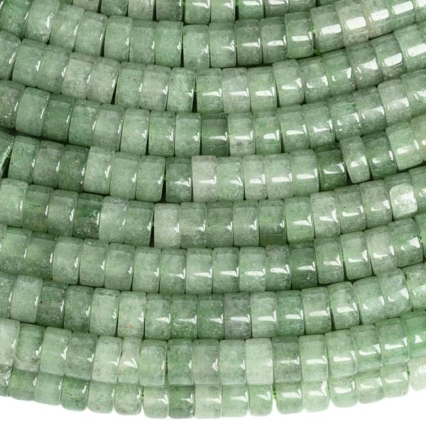 Avanturin zelen� kor�lky 4x2mm heishi p�l���ra