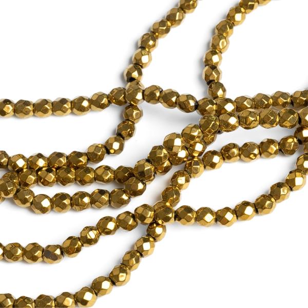 Hematit kor�lky 4mm zlat� bru�en� ���ra