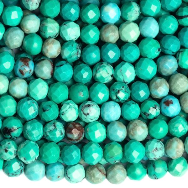 Tyrkys kor�lky 4mm brou�en� p�l���ra