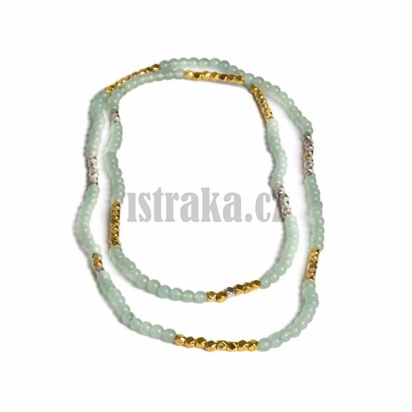 Nhrdelnk z avanturinu zelenho + hematit 4mm