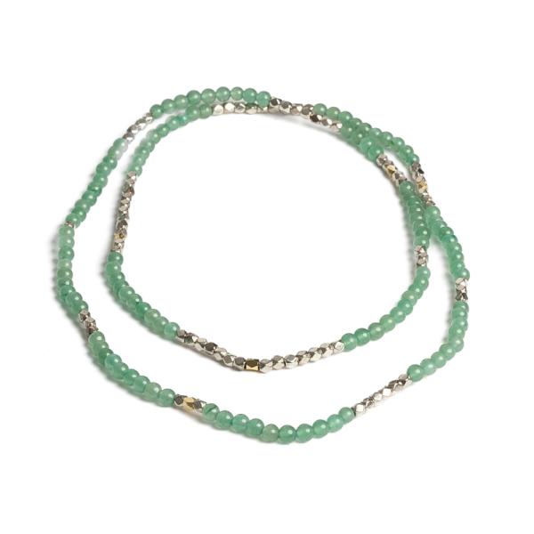 N�hrdeln�k z avanturinu zelen�ho + hematit 4mm