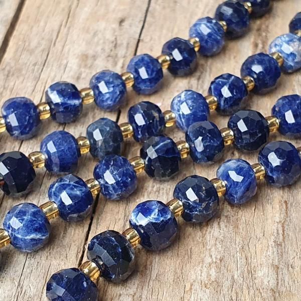 Sodalit A kvalita korlky 6x8mm rondelky brouen plra
