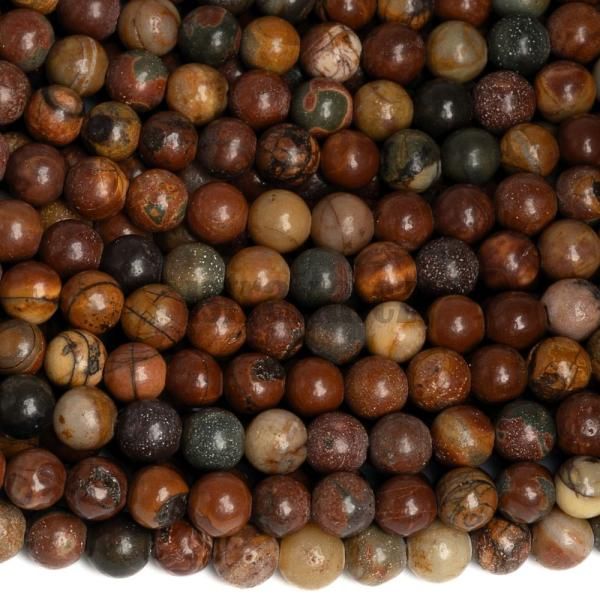 Jaspis picasso korlky 4mm ra