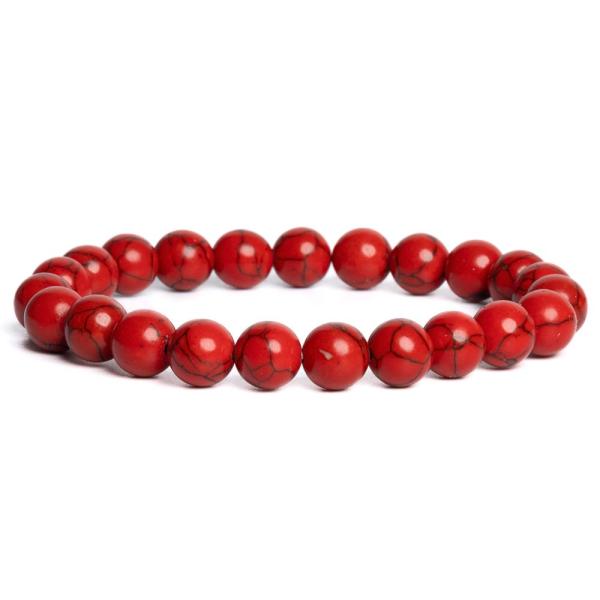 N�ramek tyrkys syntetick� 8mm �erven�