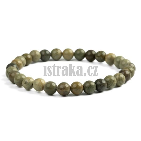 Nramek jaspis silver leaf 6mm