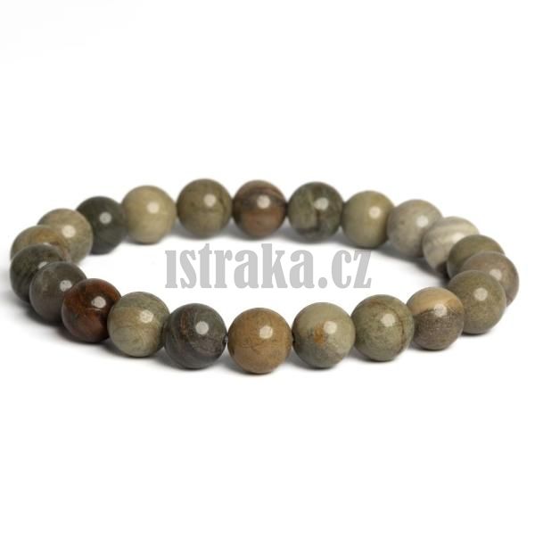 Nramek jaspis silver leaf 8mm