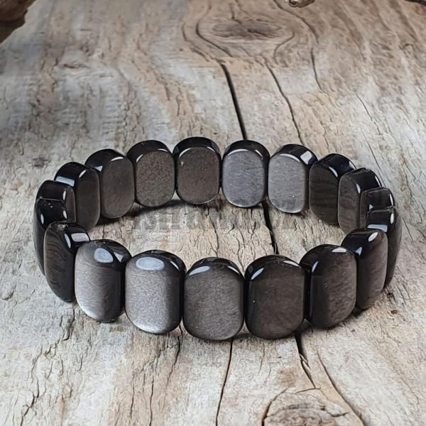 Nramek ploch obsidin stbrn A kvalita