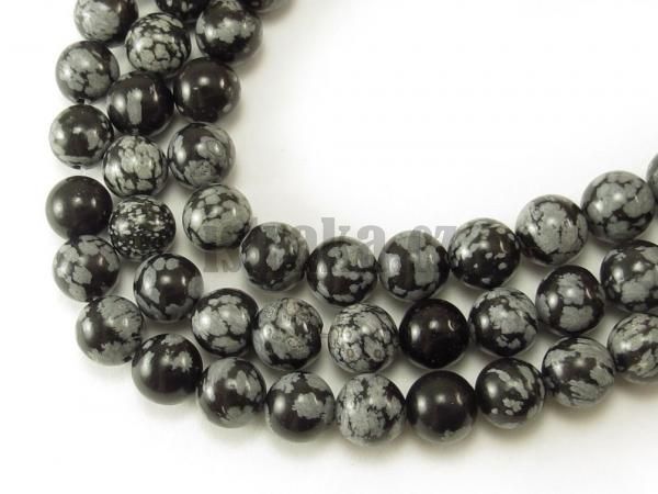 Obsidin vlokov korlky 8mm ra