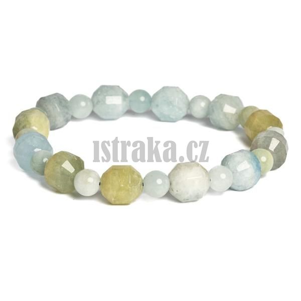 Nramek akvamarn mix barev 10mm soudky