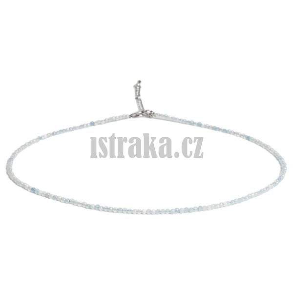 Nhrdelnk z akvamarinu 2-3mm