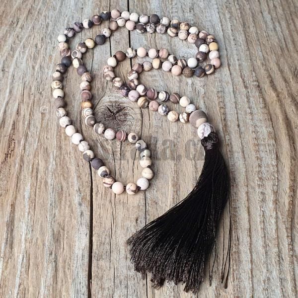 Nhrdelnk Japa Mala jaspis zebra hnd 6mm matn