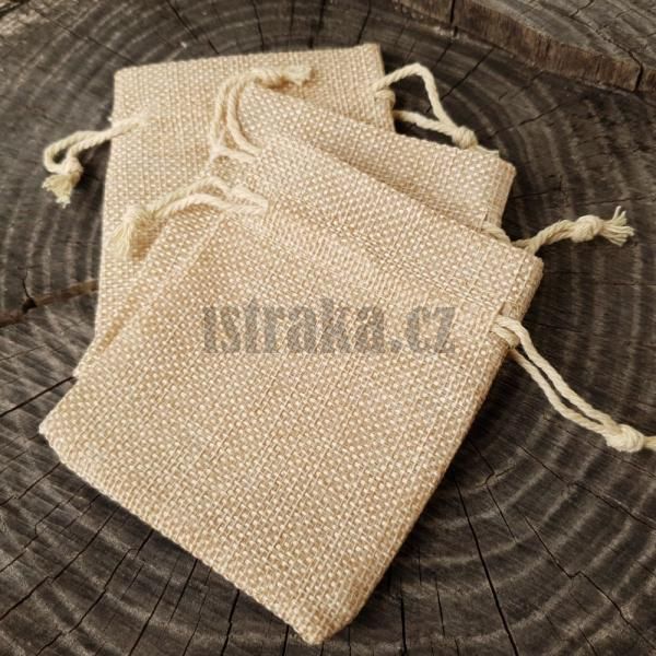 darcekove-vrecusko-mensie-10x8cm-hnede-imitacia-juty-so-zatahovacimi-snurkami-bezove