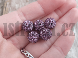 Shamballa korlek 10mm starofialov 5ks