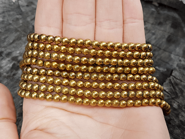 Hematit korlky 4mm zlat ra
