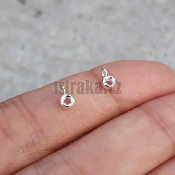 Korlek rondelka se zvsem 3,5x2mm Ag925 stbrn