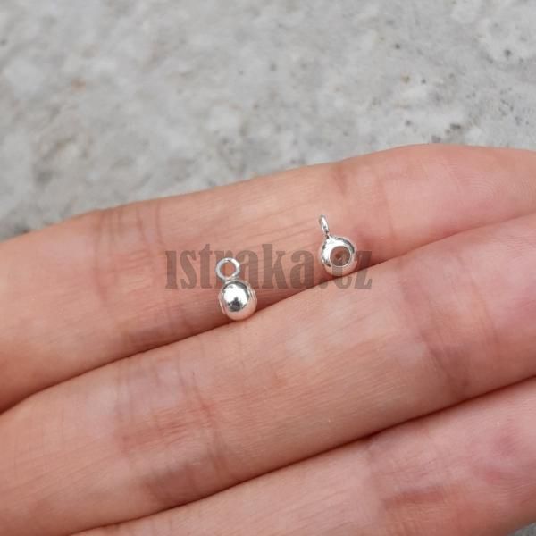 Korlek se zvsem a silikonovou zarkou 4mm Ag925 stbrn