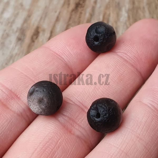 Obsidin stbrn korlek 10mm koule s msnm povrchem