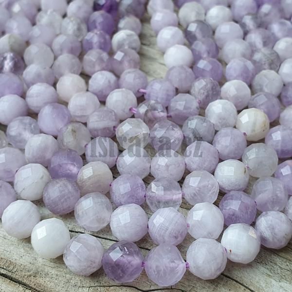 Ametyst lavender korlky 6,5mm brouen plra