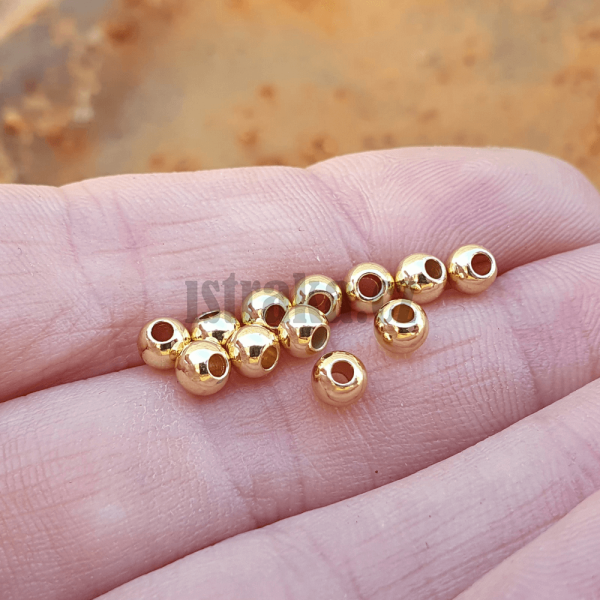 Kuličky korálky 4mm zlaté nerez 20 ks