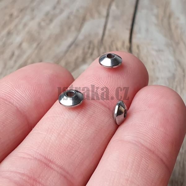 Rondelka korlek ufo 6x3mm nerez 10 ks