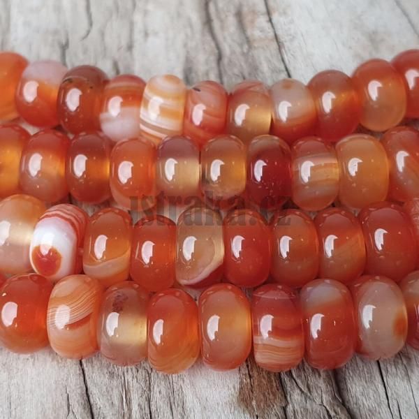 Sardonyx korlky 4x6mm tun rondelky plra