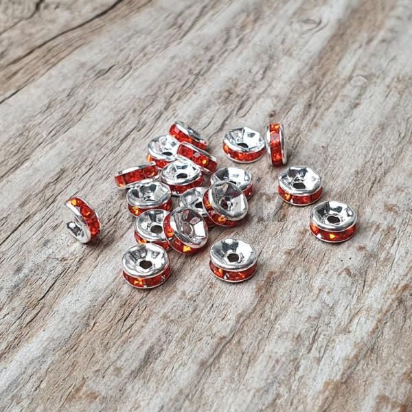 trasov korlky rondelky 6mm oranov 20 ks