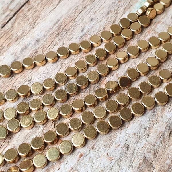 Hematit korlky 4x2mm svtl zlat penzek ra