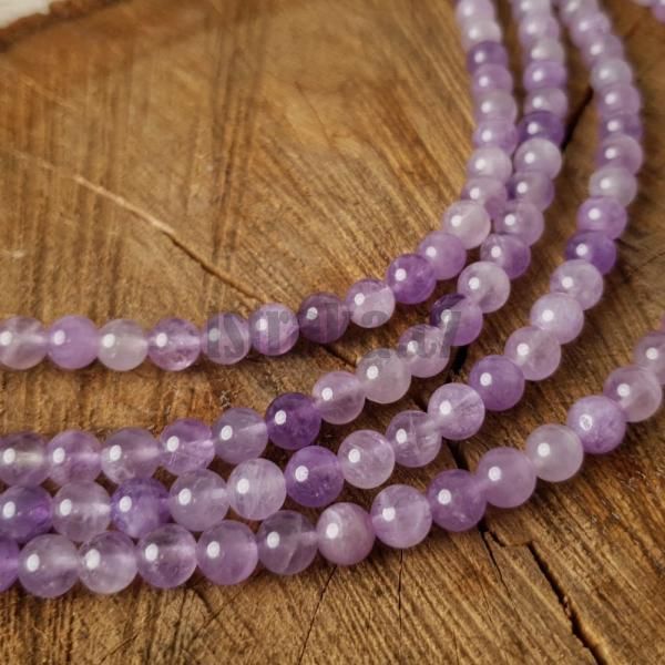 Ametyst lavender korlky 6mm plra