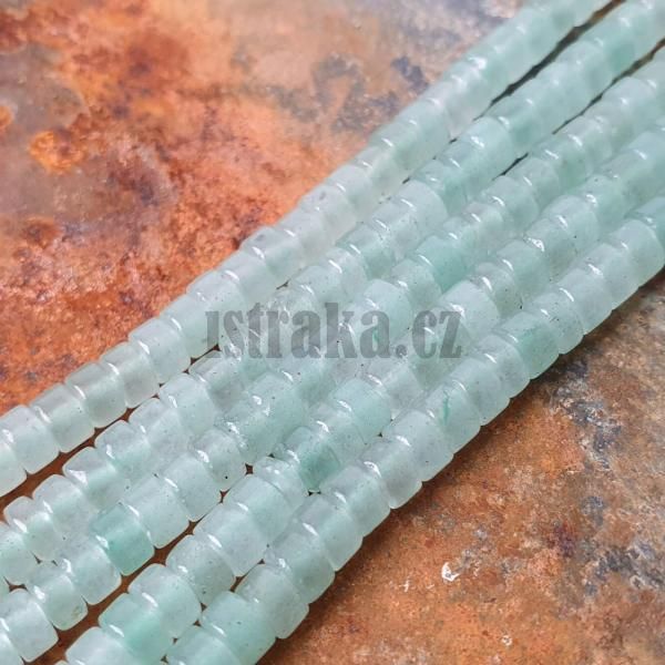 Avanturin zelen korlky 4x2mm heishi plra