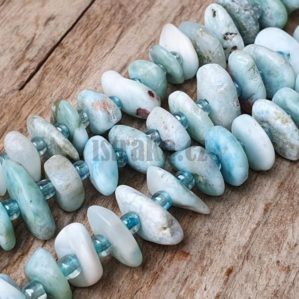 Larimar korlky nepravideln disky plra