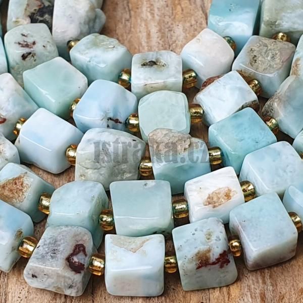 Larimar mix barev korlky 6mm kostky plra