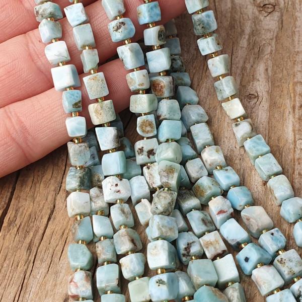 Larimar mix barev kor�lky 6-7mm kostky p�l���ra
