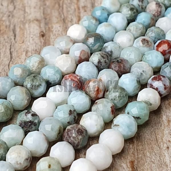 Larimar mix barev korlky 4mm brouen plra