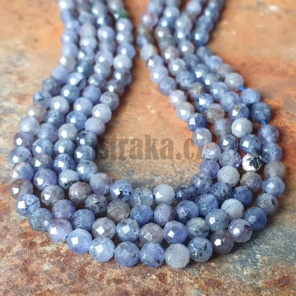 Tanzanit korlky 4mm brouen plra