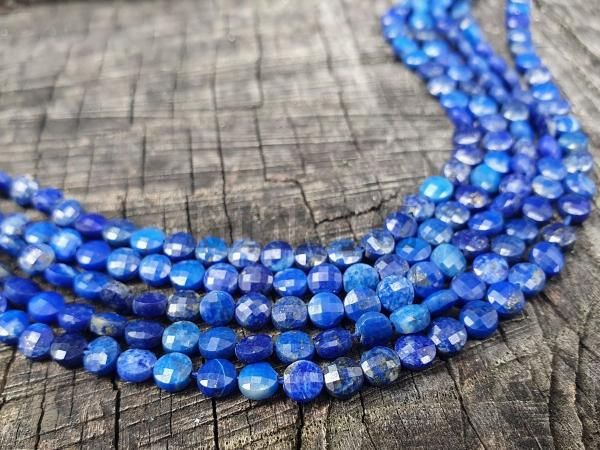Lapis lazuli korálky 4mm penízek půlšňůra