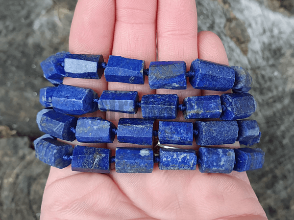 Lapis lazuli korálky válečky půlšňůra