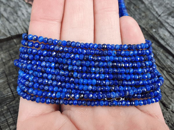 Lapis lazuli korálky 3x2mm rondelky broušené šòùra
