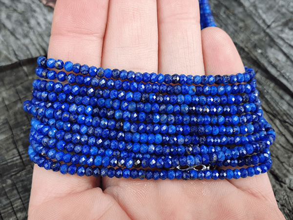 Lapis lazuli korlky 3x2mm rondelky brouen ra