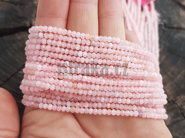 Morganit korlky 3x2mm rondelky brouen plra