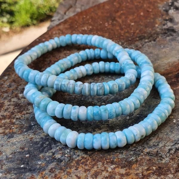 Nramek larimar nepravideln rondelky