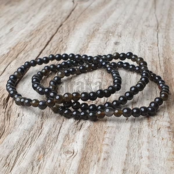 Nramek obsidin zlat 4mm 