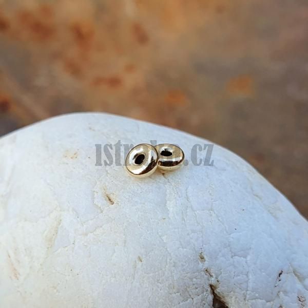 Korlek rondelka 3,5x1,5mm Ag925 hladk pozlacen 2ks