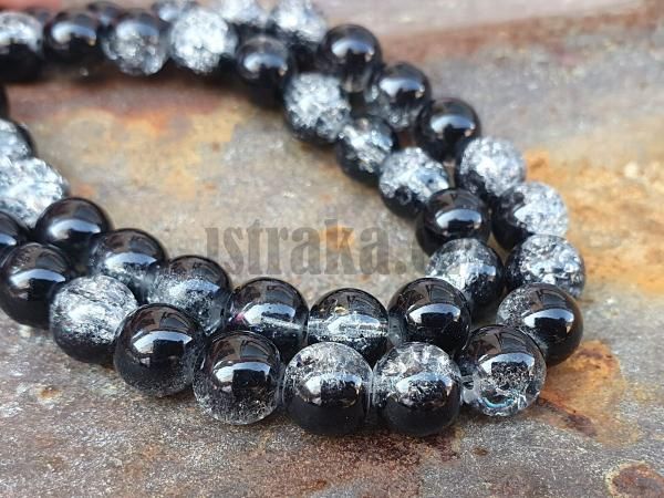 Praskan korlky 8mm erno bl ra 80 cm