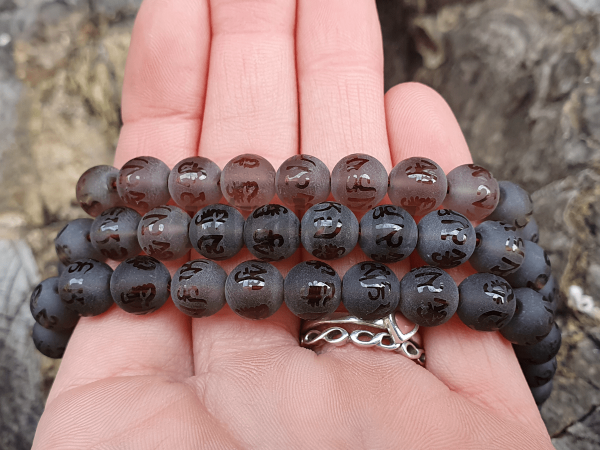 Zhnda korlky 8mm matn s modlitbou plra